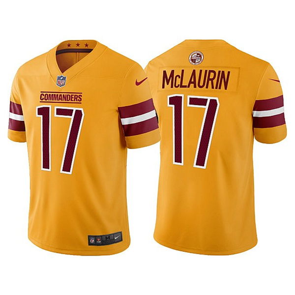 Men & Women & Youth Washington Commanders 17 Terry McLaurin Gold Vapor Untouchable Stitched Football Jersey